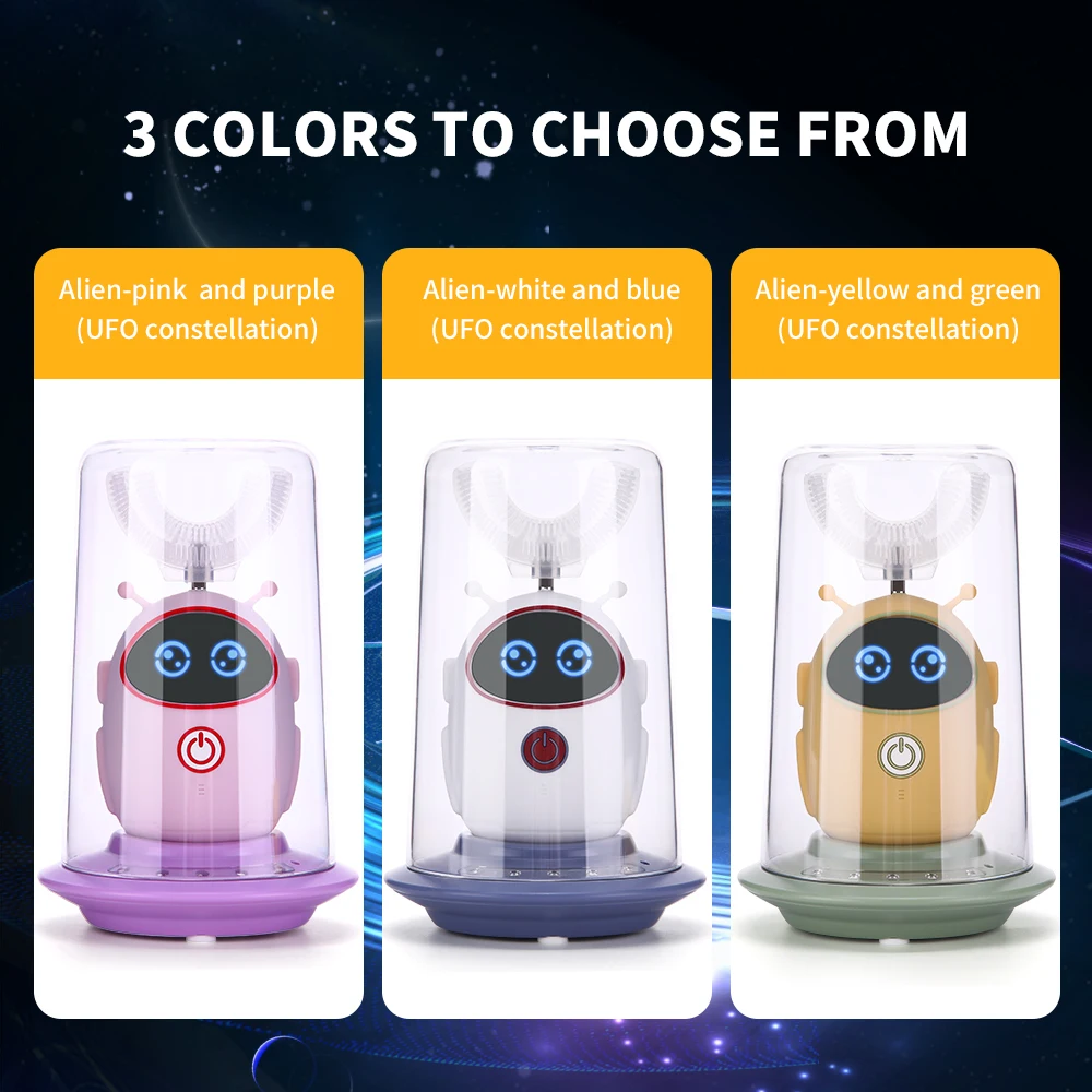 Детская Ультразвуковая электрическая зубная щетка От 2 до 12 лет Smart 360 U Type