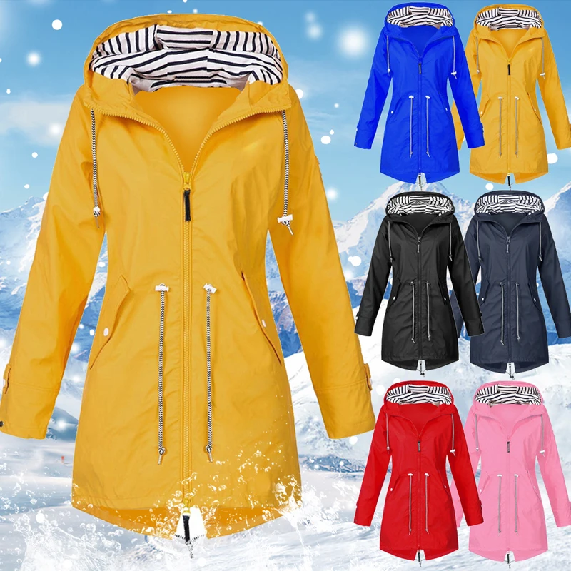 Autumn Zipper Windbreaker Women Windproof Jacket Outdoor Sporting Hiking Coat Camping Plus Size |