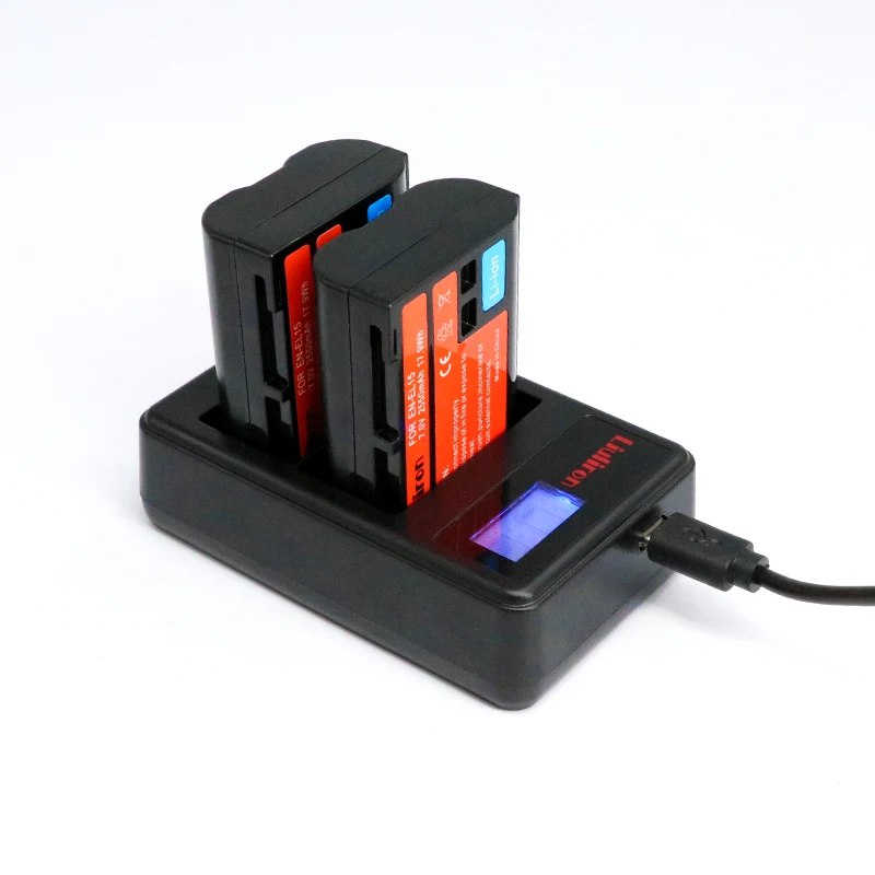 

4X EN EL15 EN-EL15A ENEL15 EN-EL15 Battery + LED USB Charger for Nikon D500 D600 D610 D750 D7000 D7100 D7200 D800 D800E D810