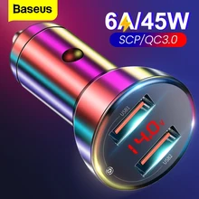 Baseus 45W Car Charger Dual USB QC3.0 Quick Charger for Xiaomi Huawei Fast Charging Auto Charger Accessories Car Phone Charger Baseus 45W Car Charger Dual USB QC3.0 Quick Charger for Xiaomi Huawei Fast Charging Auto Charger Accessories Car Phone Charger