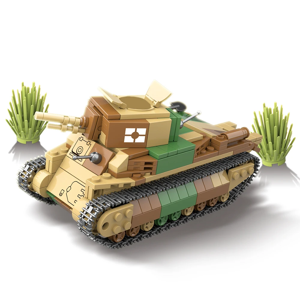 

528pcs JP Military Type 89 I-GO Tank Building Blocks WW2 with 2 Soldiers Figures Weapon Army Bricks Toys For Children