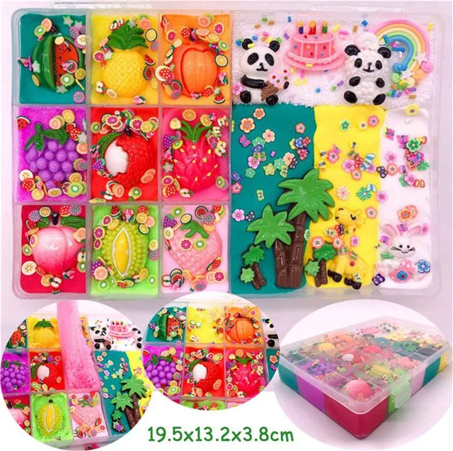 Разноцветный смешанный слайм Единорог DIY Радужный Сжимаемый антистресс детский