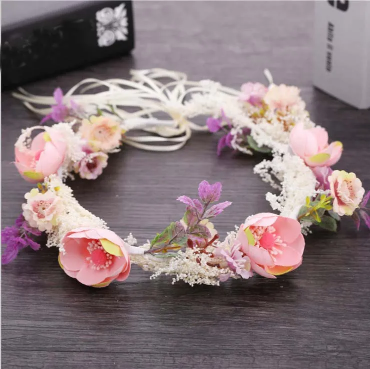 Разноцветная Цветочная повязка на голову для подружки невесты тканевые головные