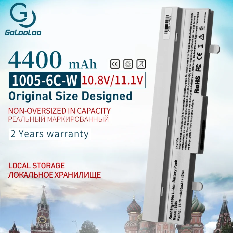 4400 мАч 6 ячеек Белый Новый аккумулятор для ноутбука Asus Eee PC 1001HA 1001P 1005 1101HA AL31 AL32 ML32