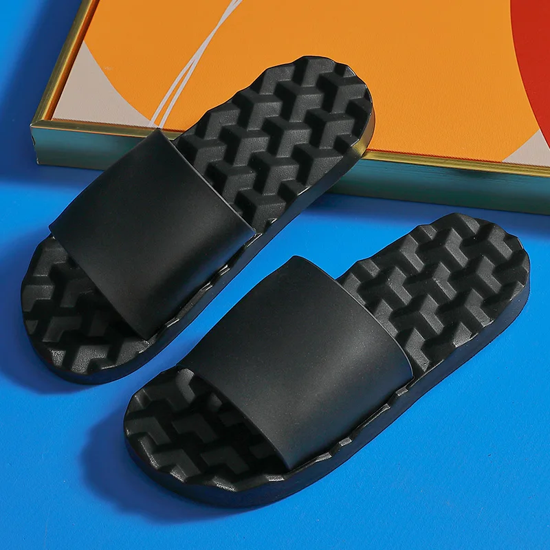 

Summer Women Flat Slides Soft Sole Sandals Leisure Men Ladies Indoor Bathroom Anti-slip Massage Shoes