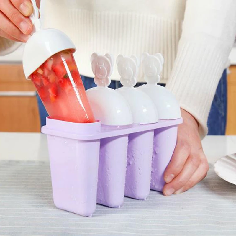 4 ячейки сделай сам классическая форма для мороженого в виде медведя с крышкой