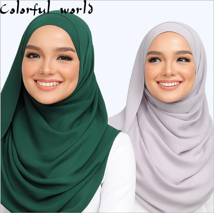 Новинка 2020 г. шифоновый хиджаб для женщин простой пузырьковый шарф с принтом