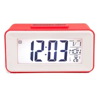 led digital alarm clock bedside clock with 8optional alarm sounds snooze battery powered timer mode thermometer display