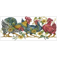 1418222528ct fighting chickens animals patterns counted cross stitch cross stitch kits embroidery needlework sets