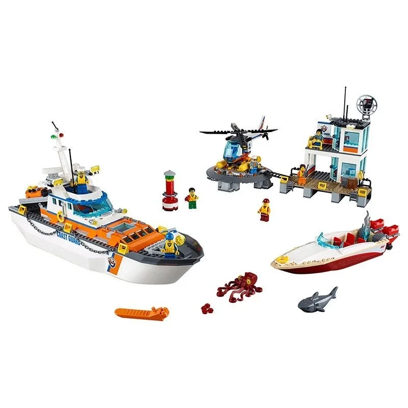 Juego de bloques de construcci&oacute;n modelo 844 para ni&ntilde;os, juguete de ladrillos para armar estaci&oacute;n de la estaci&oacute;n de polic&iacute;a de ciudad, ideal para regalo, c&oacute;digo 10755, compatible con 60167 piezas-1