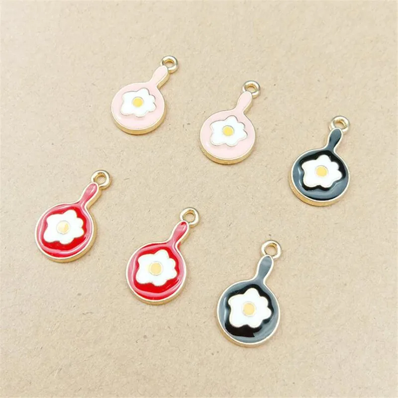 10 шт./пакет винтажная металлическая Глянцевая сковородка для омлета 20x12 мм