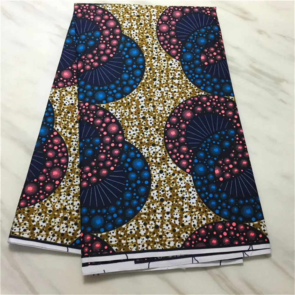 

New Ankara African Polyester Wax Duplex Printing Fabric Real Wax High Quality Big Flowers 6 Yards African Fabric For Party Dress