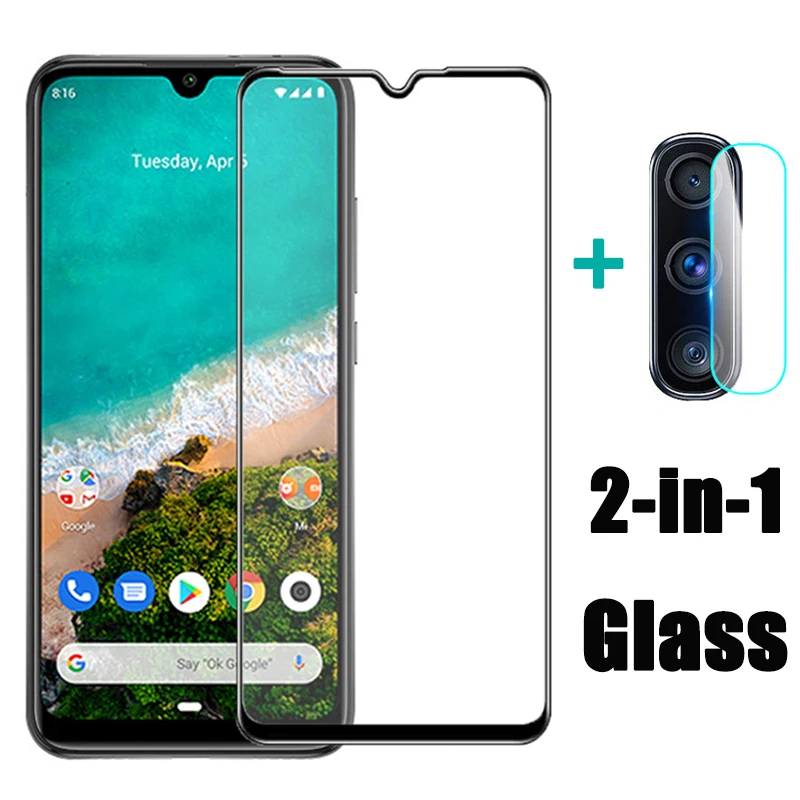 2 в 1 Защитное стекло для Mi A3 Lite light Camera Lens Screen Protector Закаленное Xiaomi xaomi mia3 a3lite Glass |