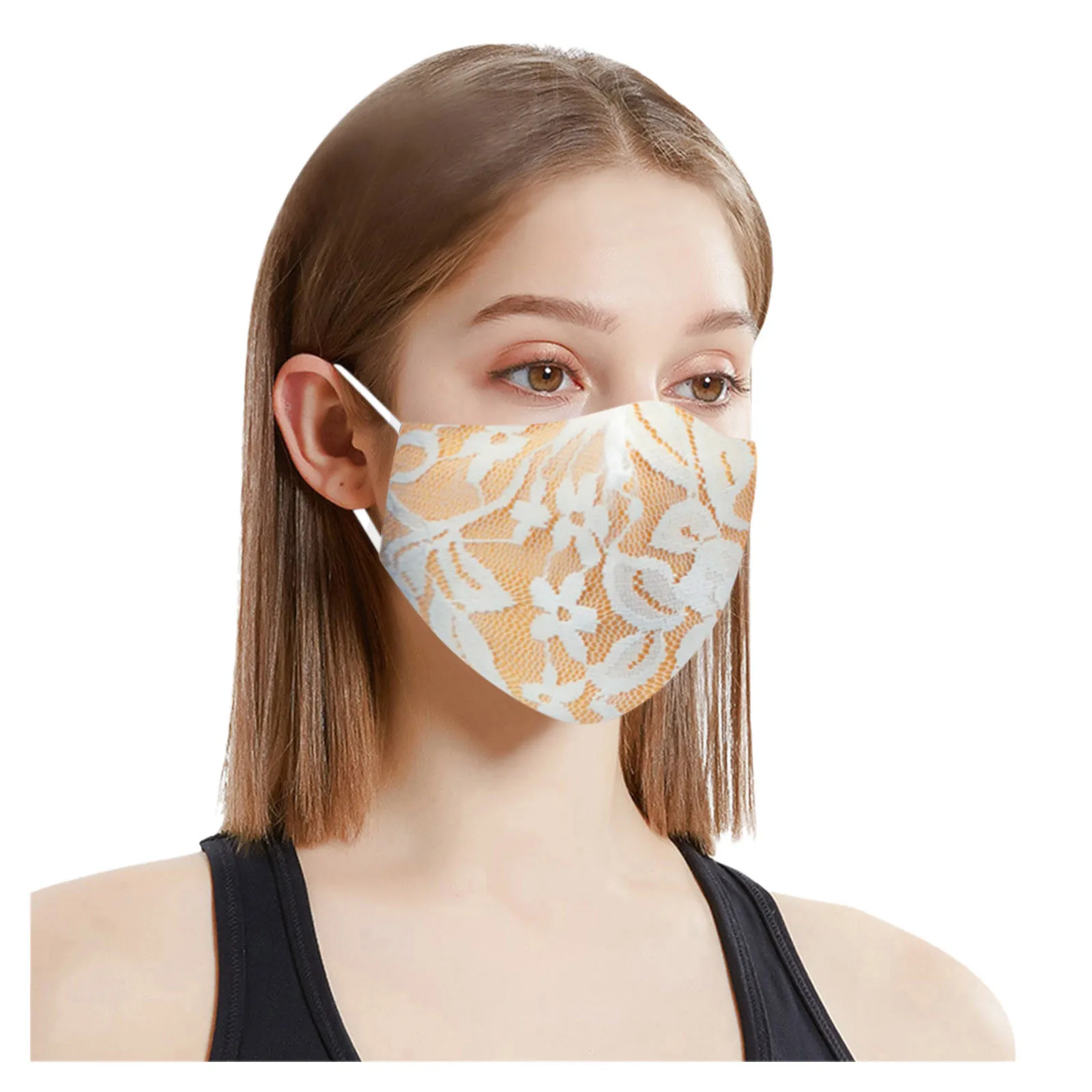 Маска для лица кружевная многоразовая с принтом 1 шт.|Женские маски| |