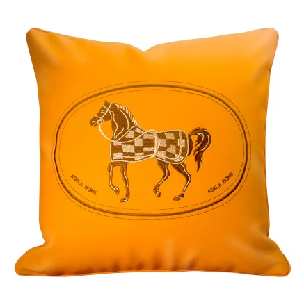 

White sofa pillow cover leather pillow living room high end European American Retro Modern leather cushion cover