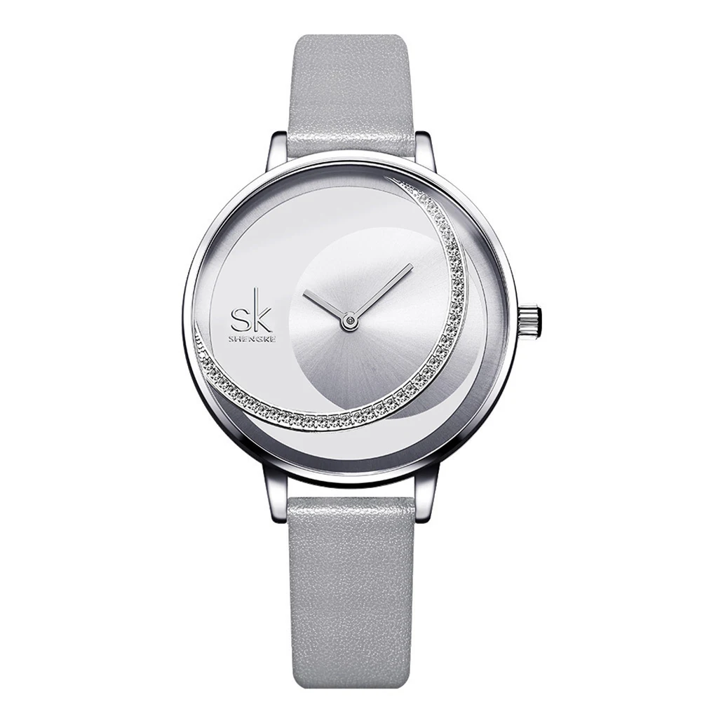 

Fashion Luxury Women Round Shape Watch Dial Stainless Steel Band No Number Quartz Wrist Watch Gift Ladies Watch Dropshipping