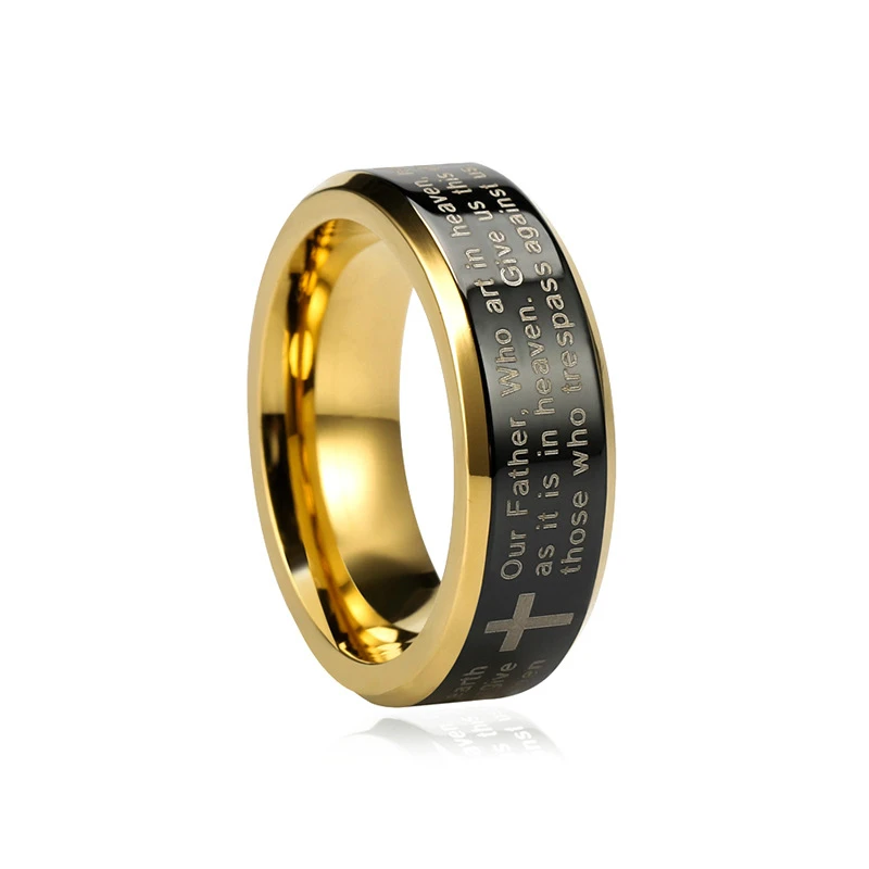 BUDROVKY Библии моды кольцо из нержавеющей стали с крестом в стиле хип-хоп Мужская