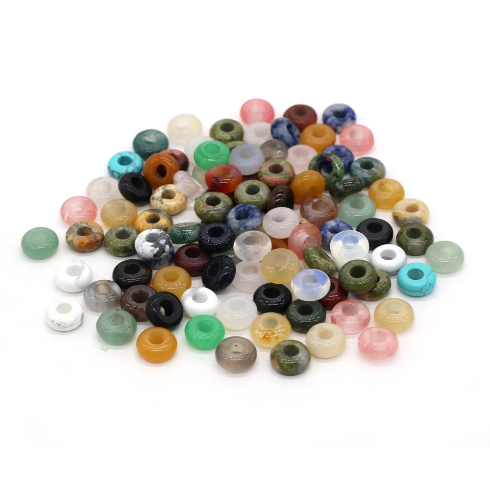 

New 10pcs / Lot Natural Agates Beads Abacus Shape Big Hole Natural Stone Beads Size 5x10mm for Making Jewelry Necklace Hole 4mm