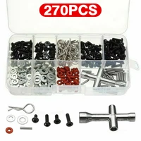 270pcsset metal flat round head scews shell buckles rc repair tools screws hexagon wrench kit for hsp 110 rc car