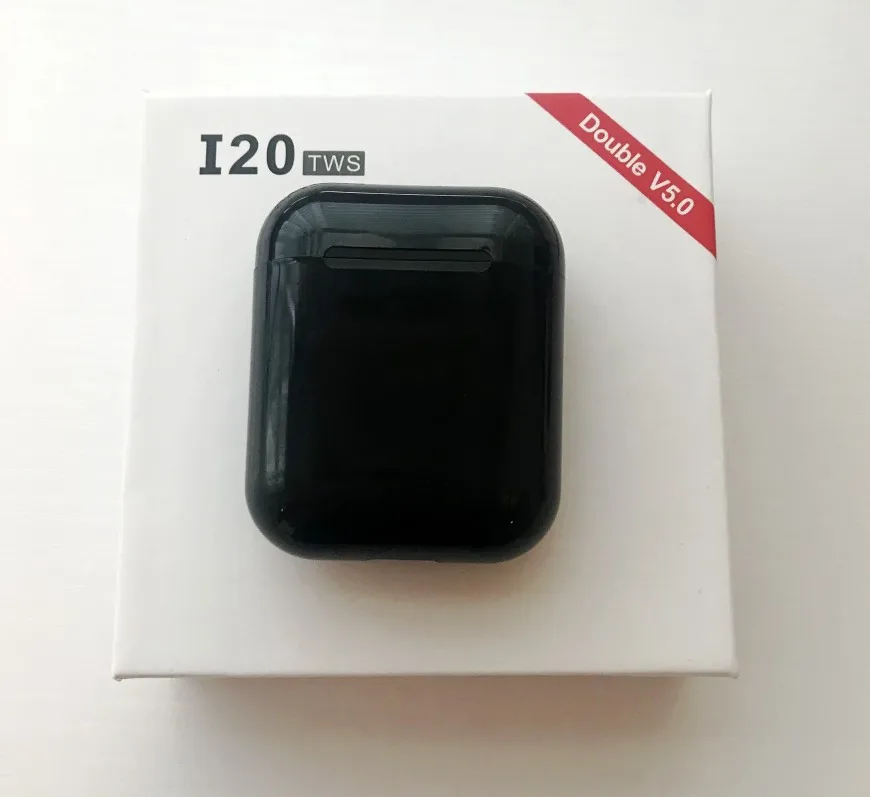 Черный I20 TWS+ Сенсорная функция+ Беспроводная зарядка Bluetooth 5,0 наушники 4D Бас Звук гарнитура PK W1 чип i10 i12 i13 i60 i80 i100 TWS - Цвет: Черный