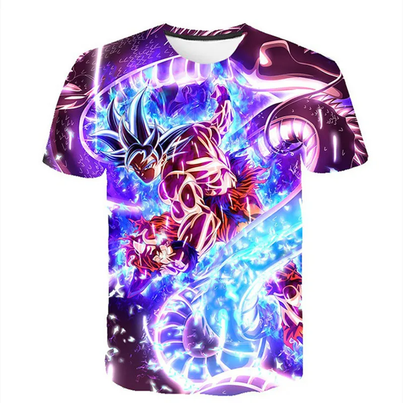 Летние футболки для мужчин с принтом Dragon Ball Goku Dragon Ball 3D футболка крутые футболки аниме топы мужская уличная одежда большого размера на заказ Прямая поставка - Цвет: 005