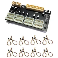ATX Power Board 24pin to IDE 8x4pin Power Supply Board for Chia Mining Machine Hard Disk With 8 SATA Cable