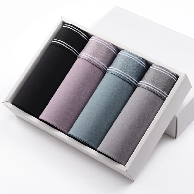 

4pcs/lot Soft Modal Underwear Men Boxer Sexy Underpants Man Boxershorts Thin Style Men's Boxers Shorts Seemless Male Lingerie