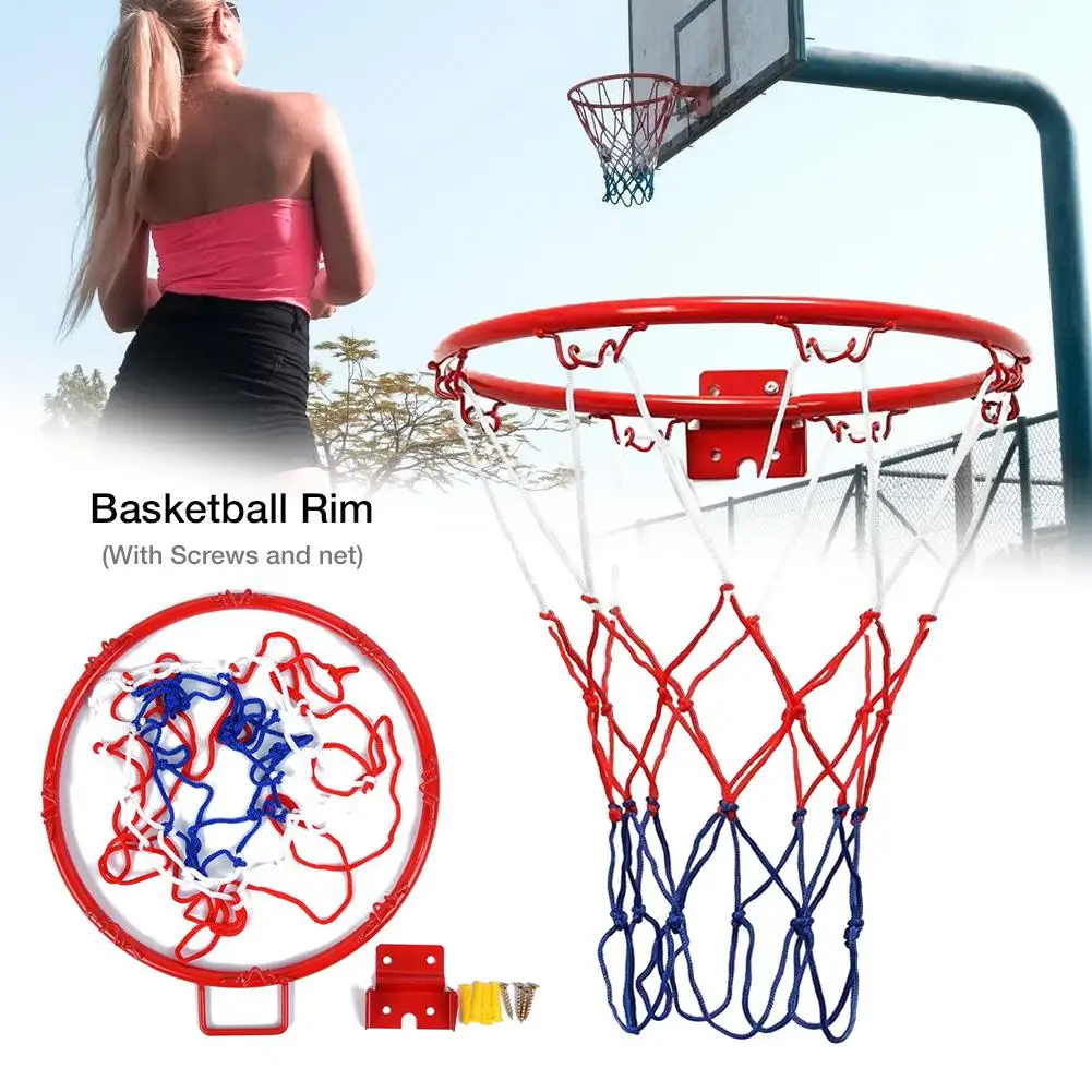 

Basketball Wall Mounted Hoop, Indoor Outdoor Sports Wall Hanging Basket Hoop Mini Kids Basketball Backboard Kids Aldult Rim