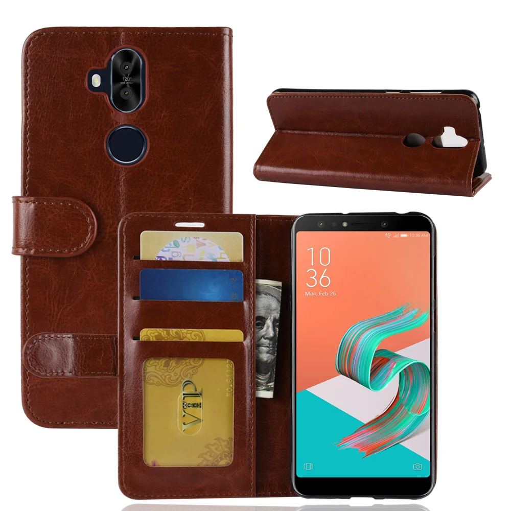 Кожаный чехол для Asus ZenFone 5 Lite ZC600KL мягкий силиконовый книжка с бумажником