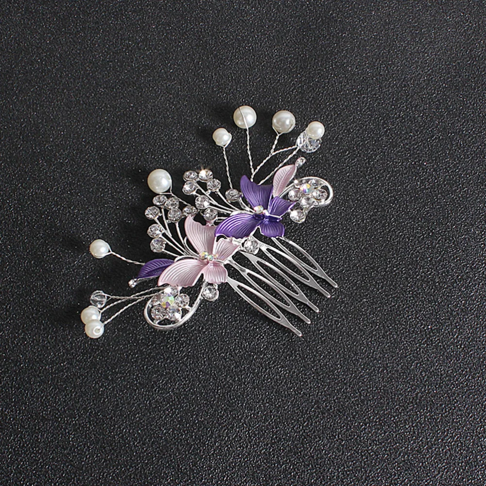 

1Pcs Pearl Hairpins Retro Alloy Hair Sticks Updo Hair Comb for Lady (Silver)