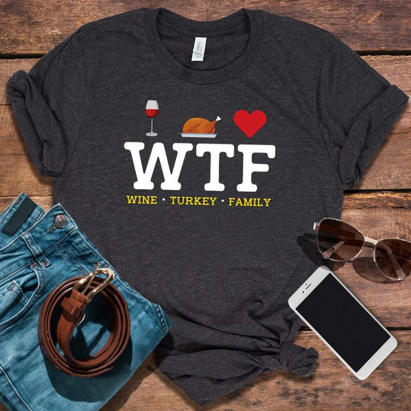 

Thanksgiving Shirt 2020 Happy Thanksgiving Giftwomen Wine Turkey Woman Tshirts Aesthetic Family Wine Lover Graphic Tee Letter M