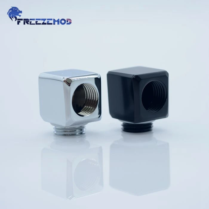 FREEZEMOD Squar 90 градусов угловой фитинг куб локоть адаптер Угол двойной внутренний G1/4