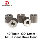 3DSWAY 3D-принтеры Запчасти диск Шестерни 40 зубьями линейный Нержавеющаясталь привода подачи колесо экструдера нити Экструзионная передача Шестерни диаметр 5 мм