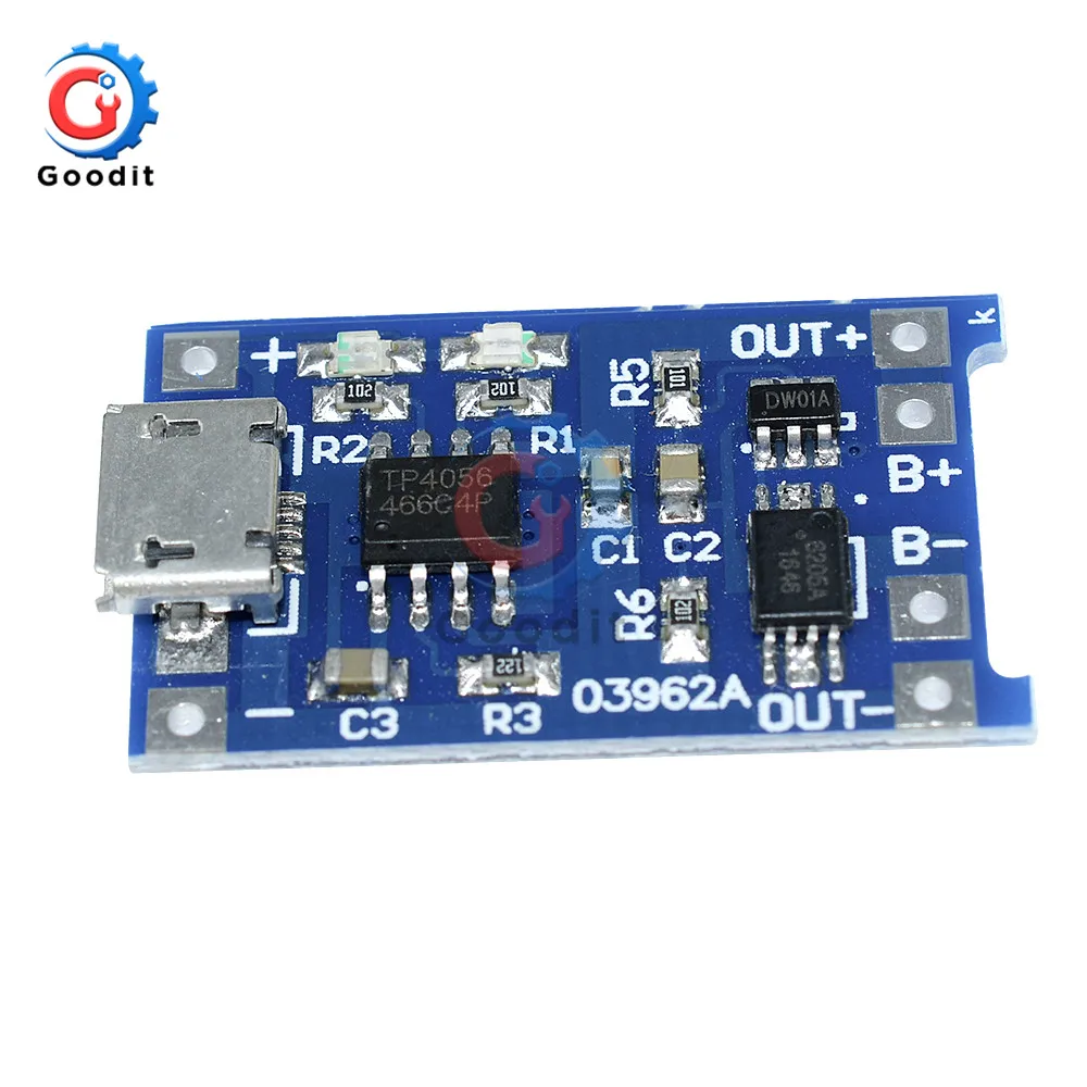 2 шт Micro USB 5V 1A 18650 TP4056 литиевый модуль зарядного устройства аккумулятора зарядная