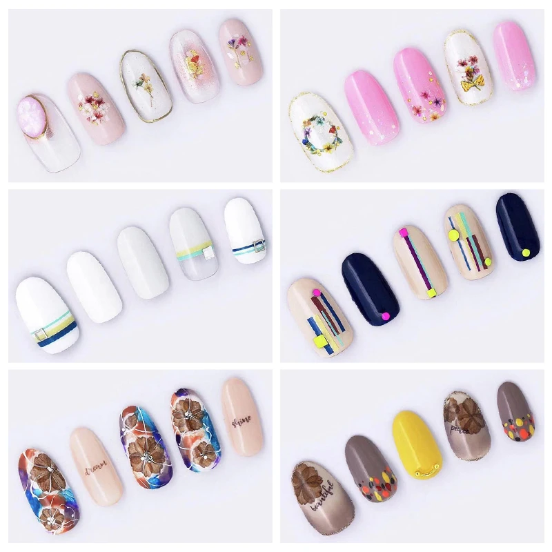 3D наклейки для ногтей смешанные узоры цветные переводные самоклеющиеся идея