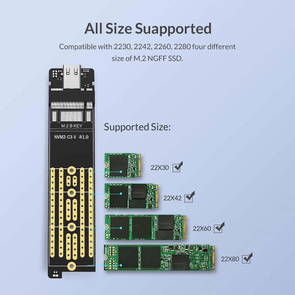 ORICO M2 SSD чехол NVMe NGFF M.2 SSD HDD корпус USB3.1 Тип-C Gen2 10 Гбит/с для samsung Intel 2230 2242 2260 2280 NVME SSD SATA SSD