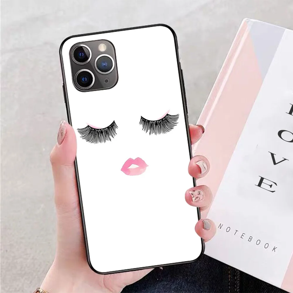

For iPhone Fashion Eyelashes Soft TPU Border Apple iPhone Case
