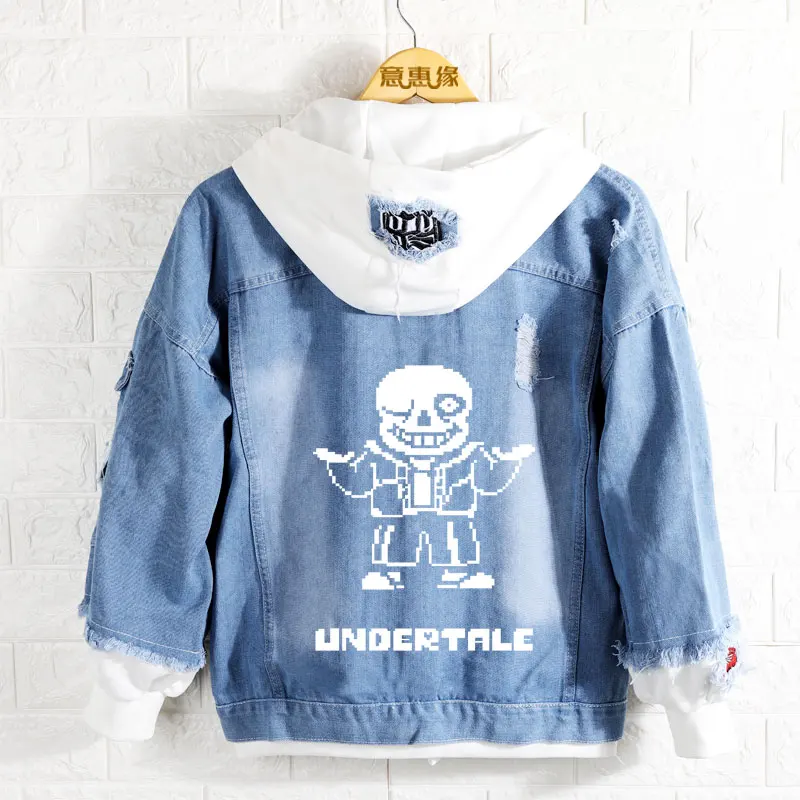 Новая весенняя толстовка с капюшоном Undertale джинсовая куртка рисунком аниме