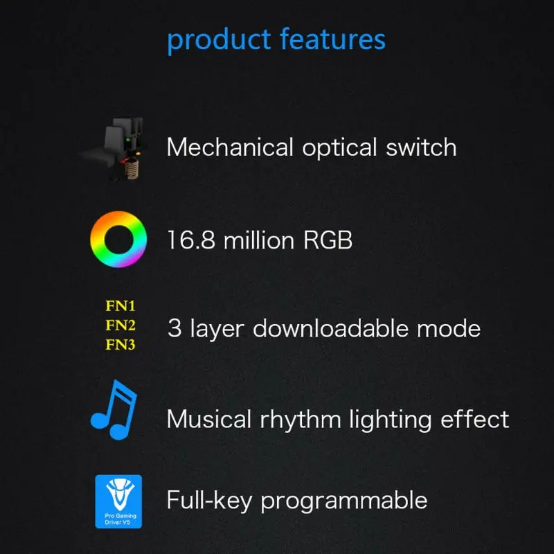 Bluetooth 5 0 Беспроводная механическая клавиатура с RGB-подсветкой 61 клавиша Gateron |