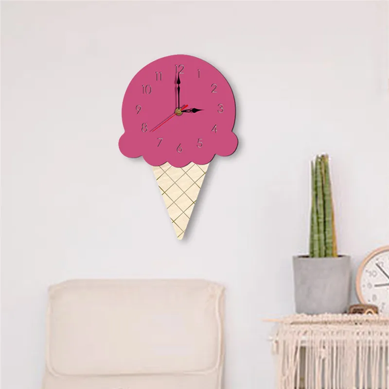 Настенные часы в скандинавском стиле настенные с мороженым бесшумные деревянные