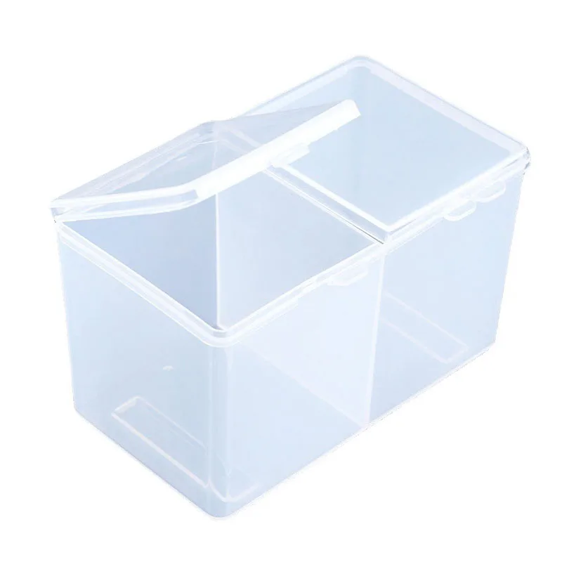 

Nail Art Pink/Clear Compartments Holder Organizer Container Gel Polish Remover Cleaning Cotton Pad Swab Storage Box