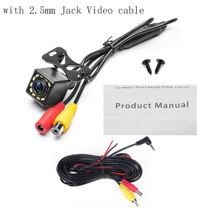 12LED Wired Jack IaotuGo 4 светодиодный проводной/беспроводной задний Камера заднего вида HD CCD камера 140 угол 2,5 мм разъем/RCA/монитор/зеркало опционально - Название цвета: 12LED Wired Jack