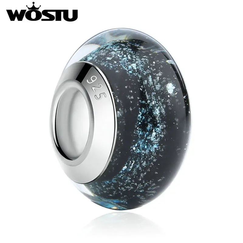 Черный светящийся муранский стеклянный бисер подходит к оригинальному