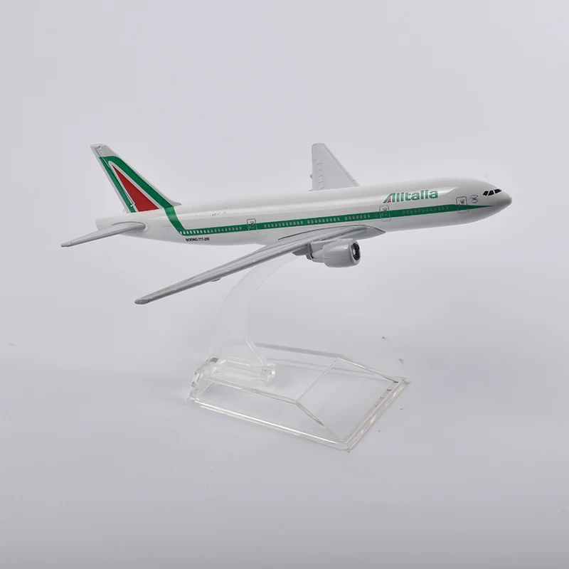 JASON tut&uacute;-Avi&oacute;n de Metal fundido a presi&oacute;n, de 16cm modelo de avi&oacute;n, Alitalia Boeing 777, colecci&oacute;n de regalo-5