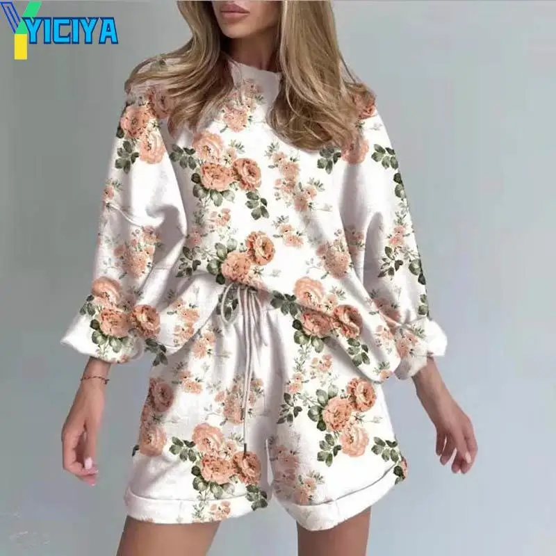 

Casual Two Piece Set Tracksuit Women Short Sleeve T Shirts+High Waist Short Pants Solid Outfits Streetwear Summer Tie Dye Sets