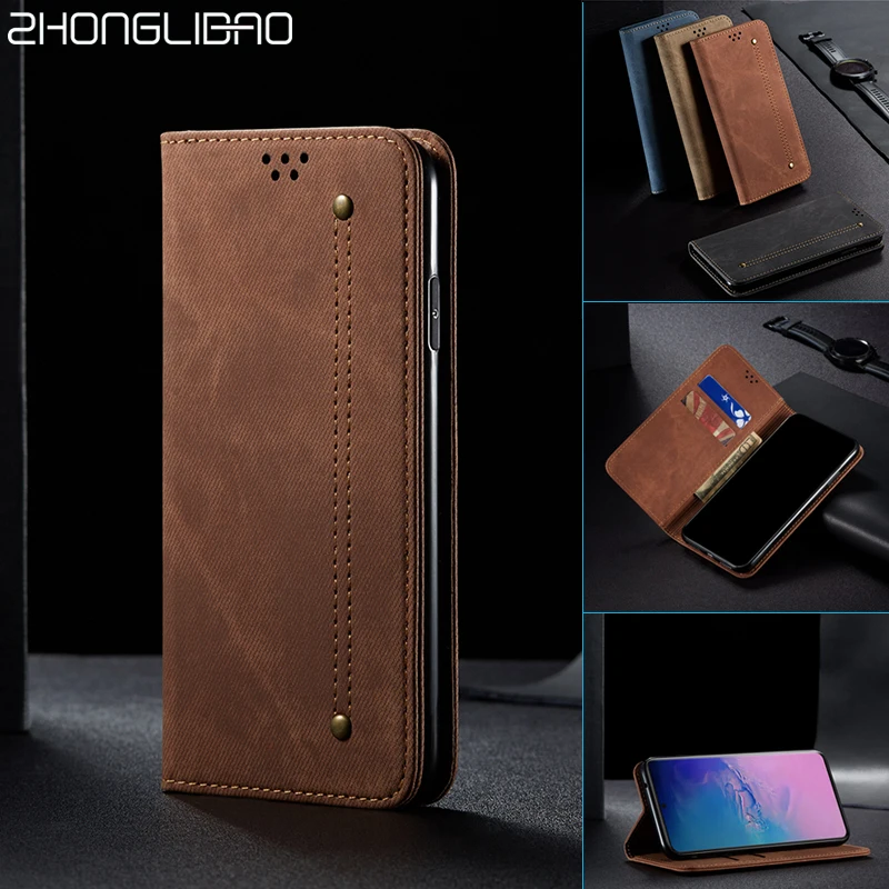 Чехол-книжка с магнитной застежкой для samsung s20 Plus чехол-книжка из джинсовой кожи