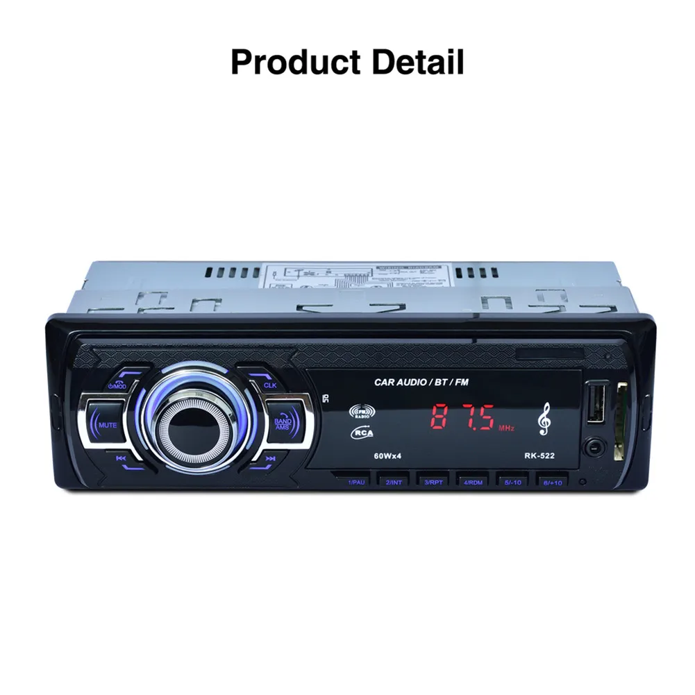 Автомобильный MP3-плеер RK522 с Bluetooth автомобильный радиоприемник подключаемый
