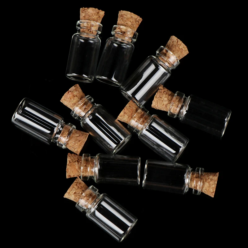 10 шт. 1:12 миниатюрный Дисплей Стекло бутылки баночки с пробкой для Еда хранения