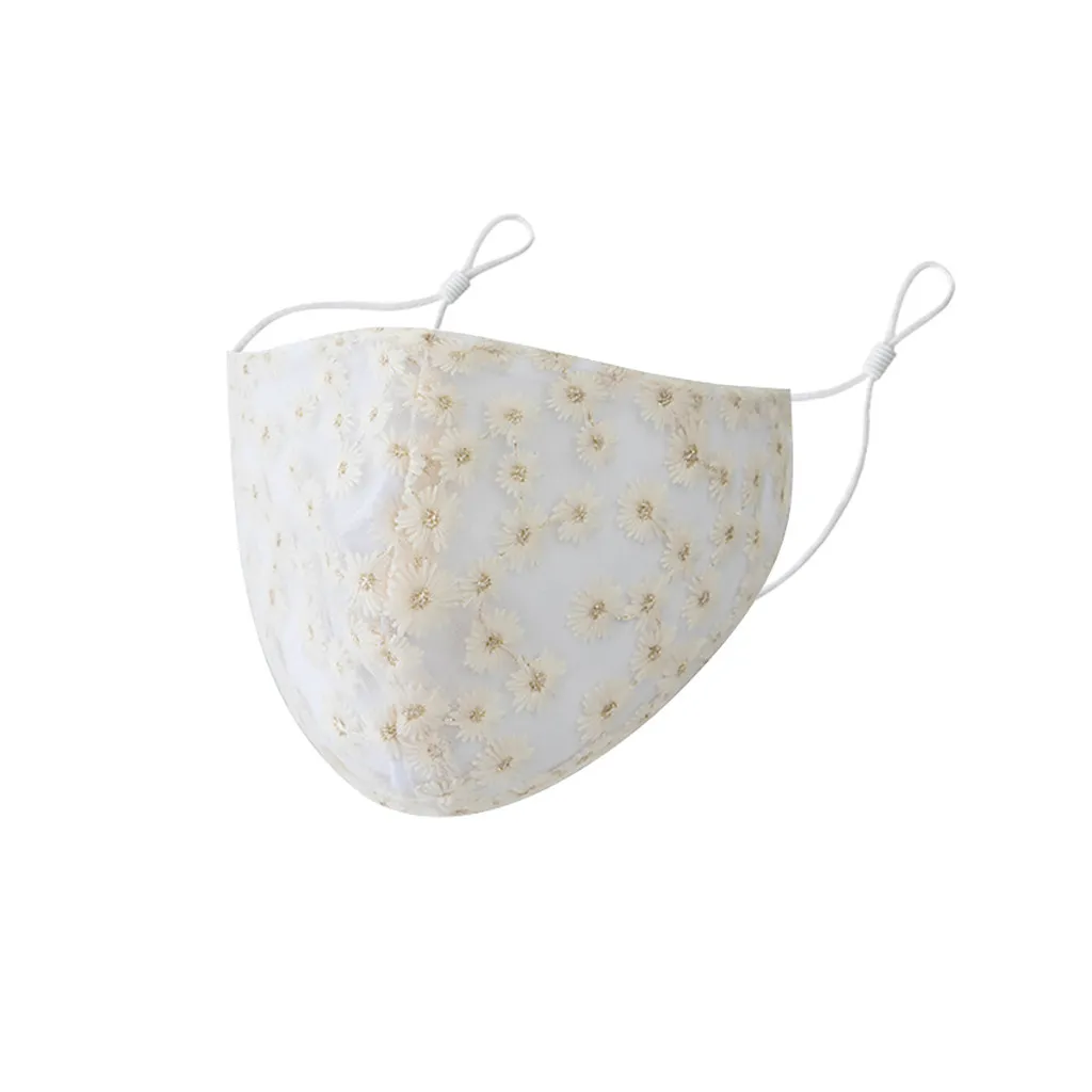 1 шт. ветрозащитная смываемая маска с принтом ромашек противоскользящая защитная