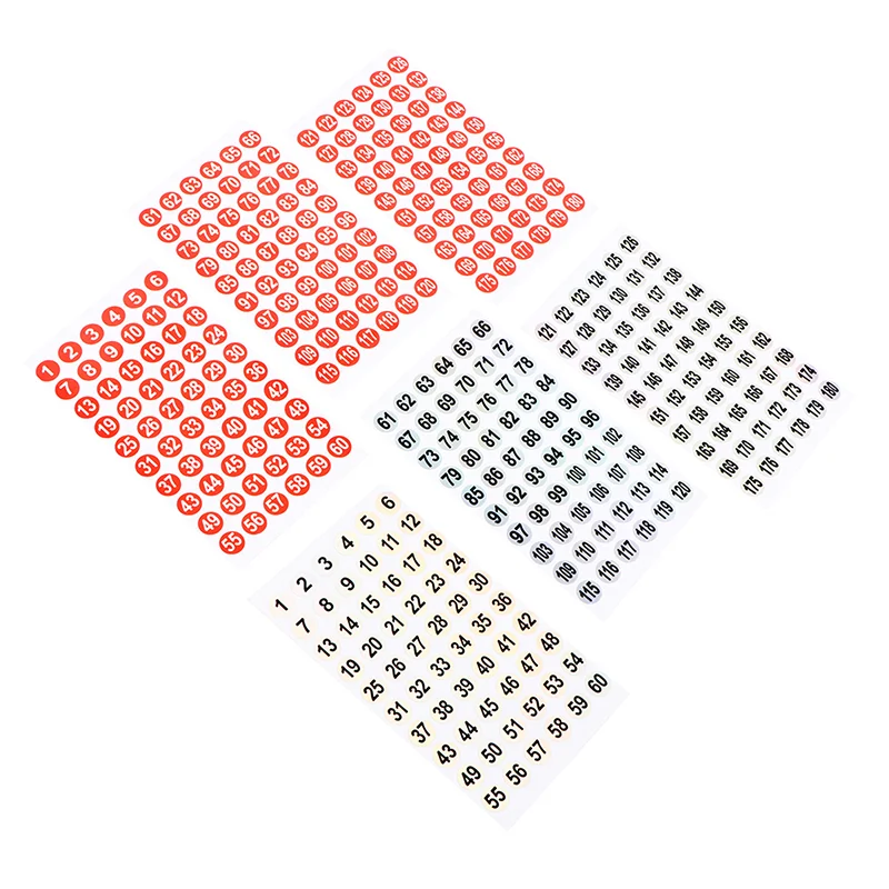 3 листа наклеек с номером 1-180 ярлык для лака ногтей цветная круглая голограмма